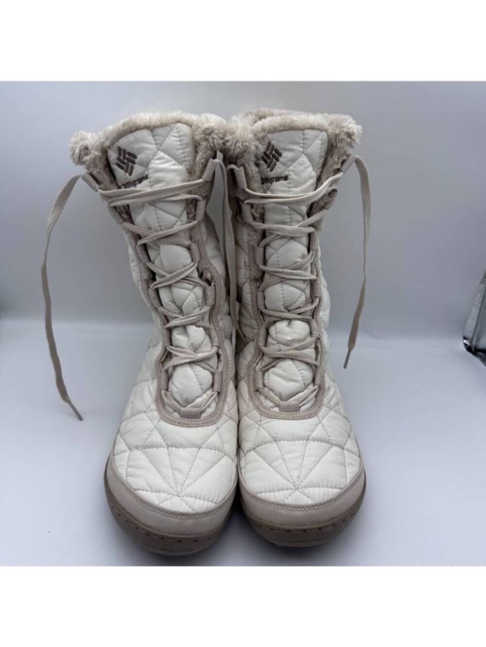 Columbia Minx Mid II Size 10 Sea Salt/Stone Omni Heat Waterproof Winter Boots - Picture 2 of 10